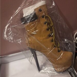 Stylish Tan High Heel Boots